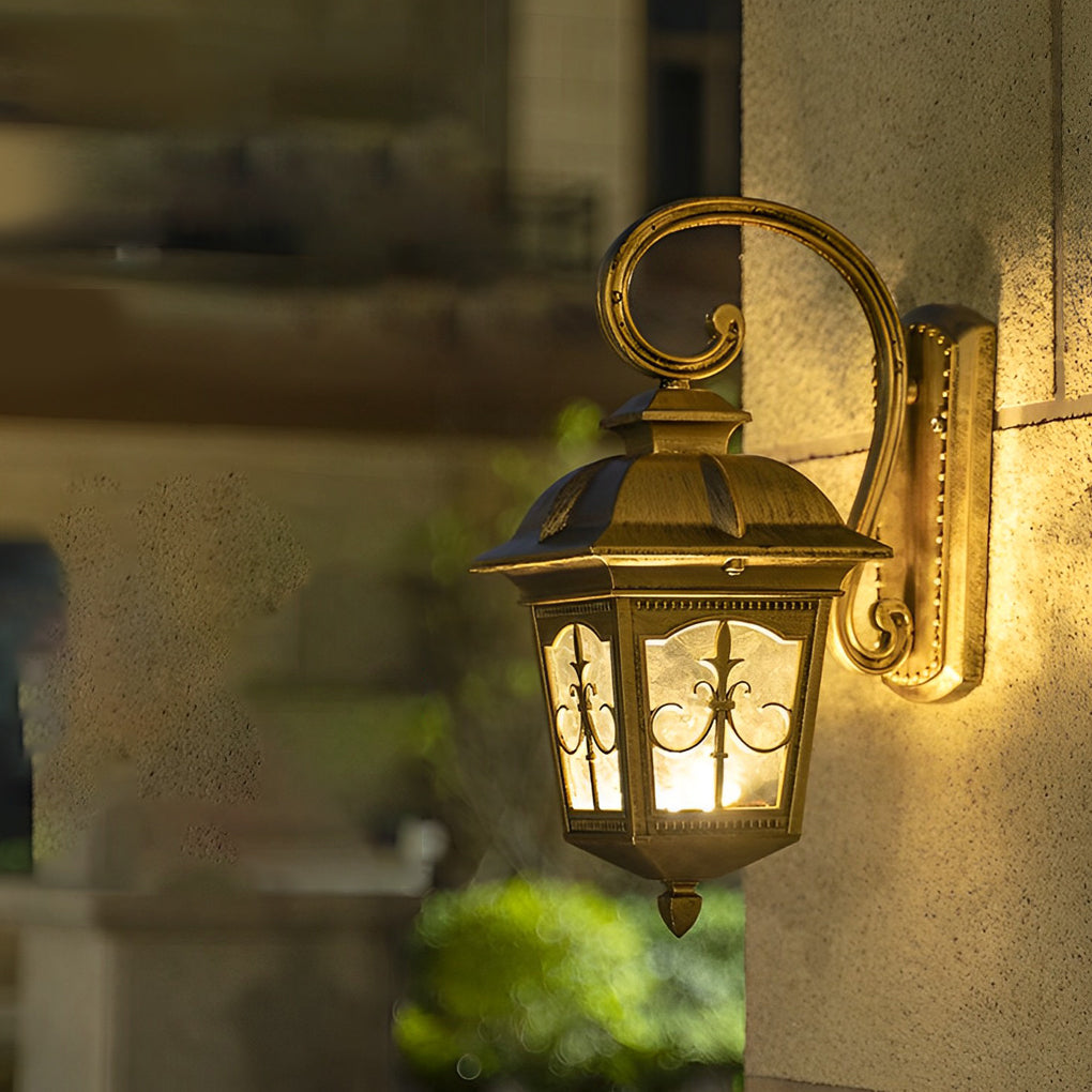 Retro European Outdoor Wall Sconce — Die-Cast Aluminum and Glass, E27, IP65 Weatherproof