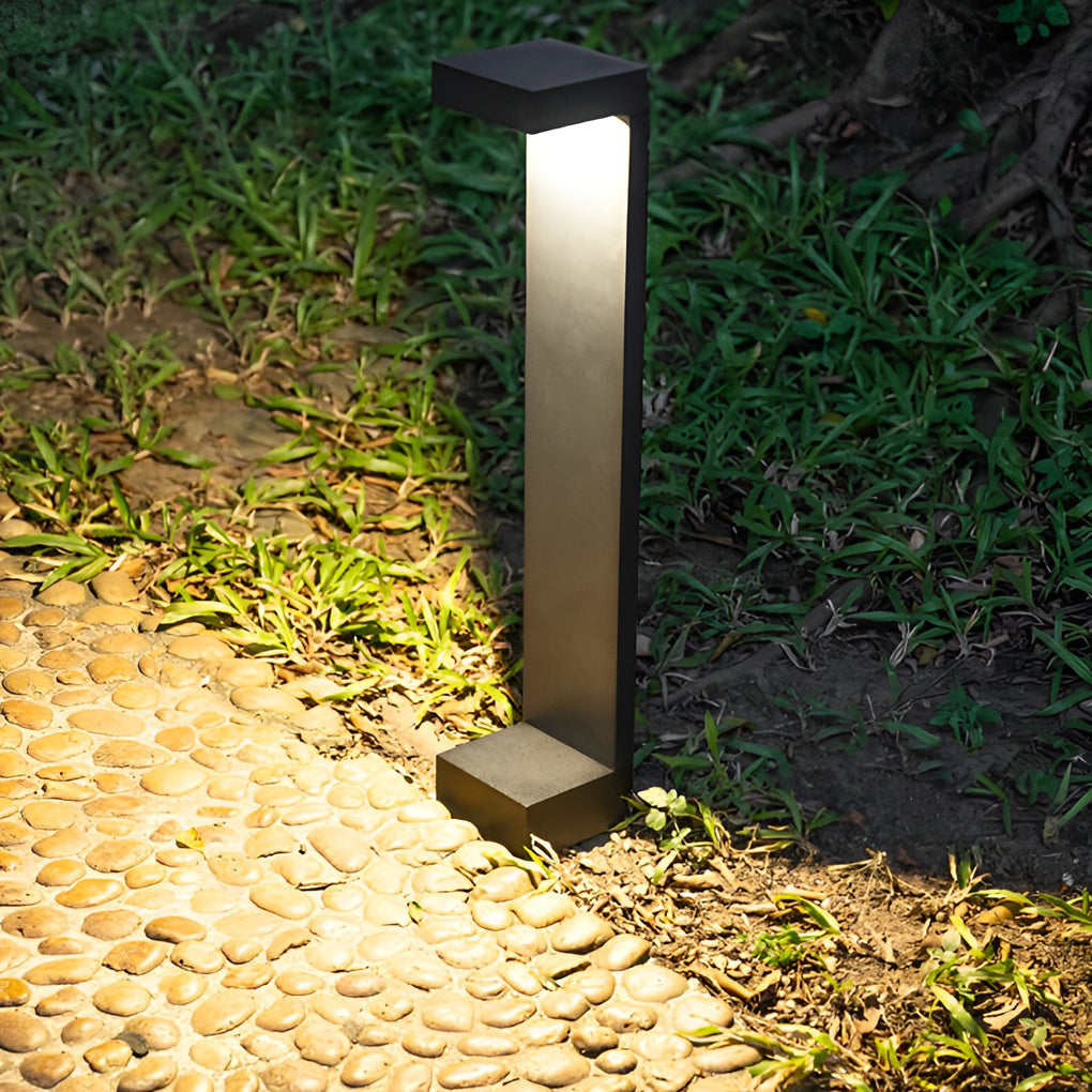 I-Shaped LED Bollard Pathway Light — Black Die-Cast Aluminum, 10W, IP65 Weatherproof, 3000K