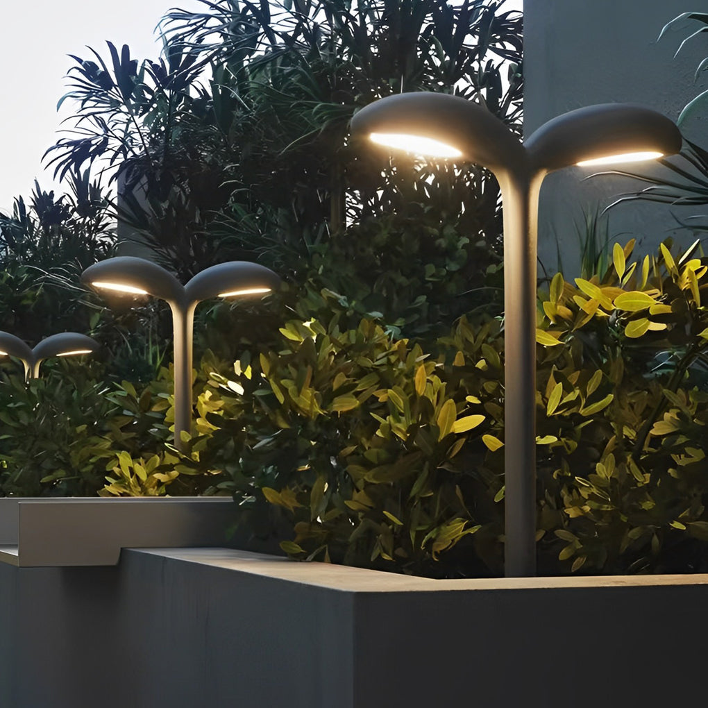 Bean-Sprout Grass LED Pathway Bollard Light — Black Aluminum, Warm White 3000K, 1-Light or 2-Light, 24" Height