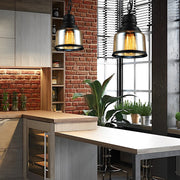 Industrial Mini Pendant — Retro Brown Glass Shade, E27, 3 Shape Options