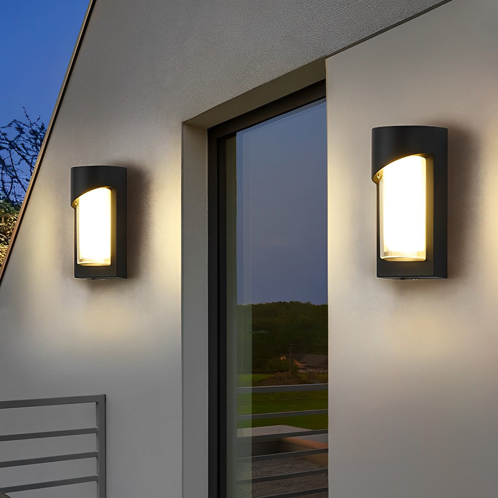 Modern Black Outdoor Wall Sconce — Die-Cast Aluminum, LED, IP55 Waterproof, 3000K
