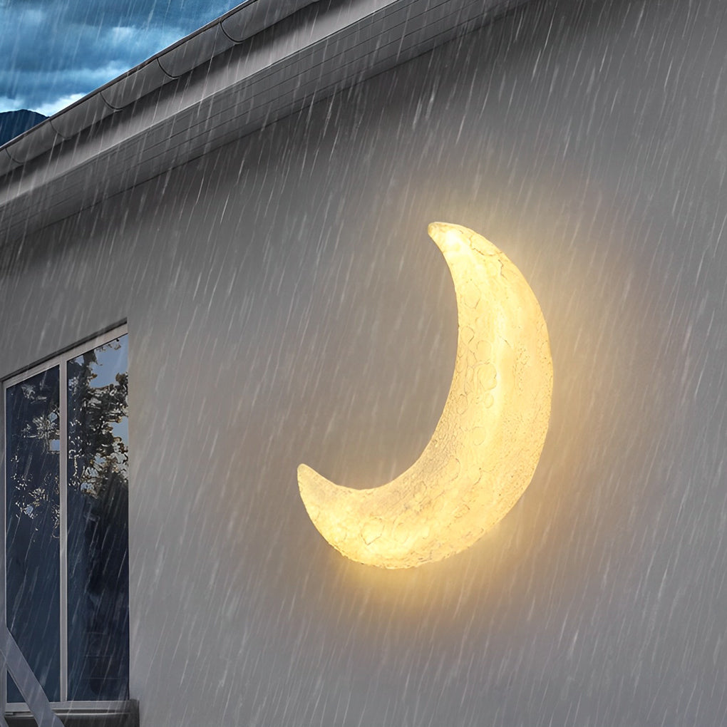 Moon Outdoor Wall Sconce — Resin, LED Warm White 3000K, Waterproof, 16" × 24"