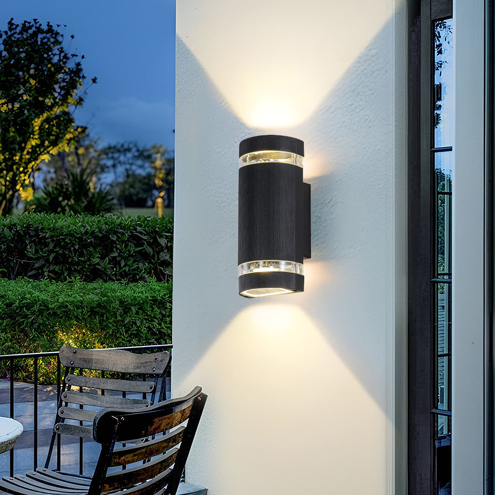 Industrial Up/Down Outdoor Wall Sconce — Black Aluminum, LED 10W, IP65 Weatherproof