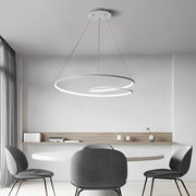 Circular Loop Modern Chandelier — Aluminum, LED, Stepless Dimming with Remote, 19.7" or 23.6"
