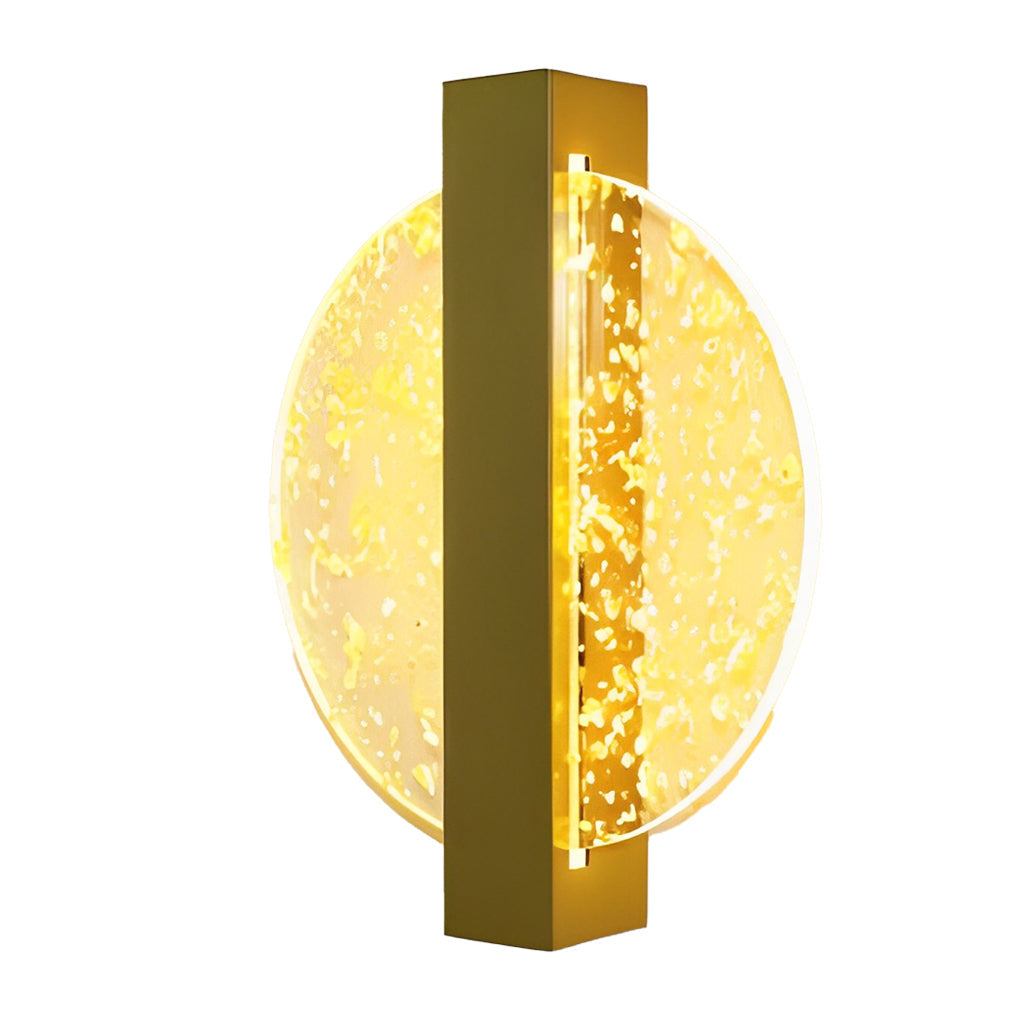 Round, Square, and Semicircle LED Wall Sconce — Acrylic, Hardwired, Black or Gold, Modern Retro