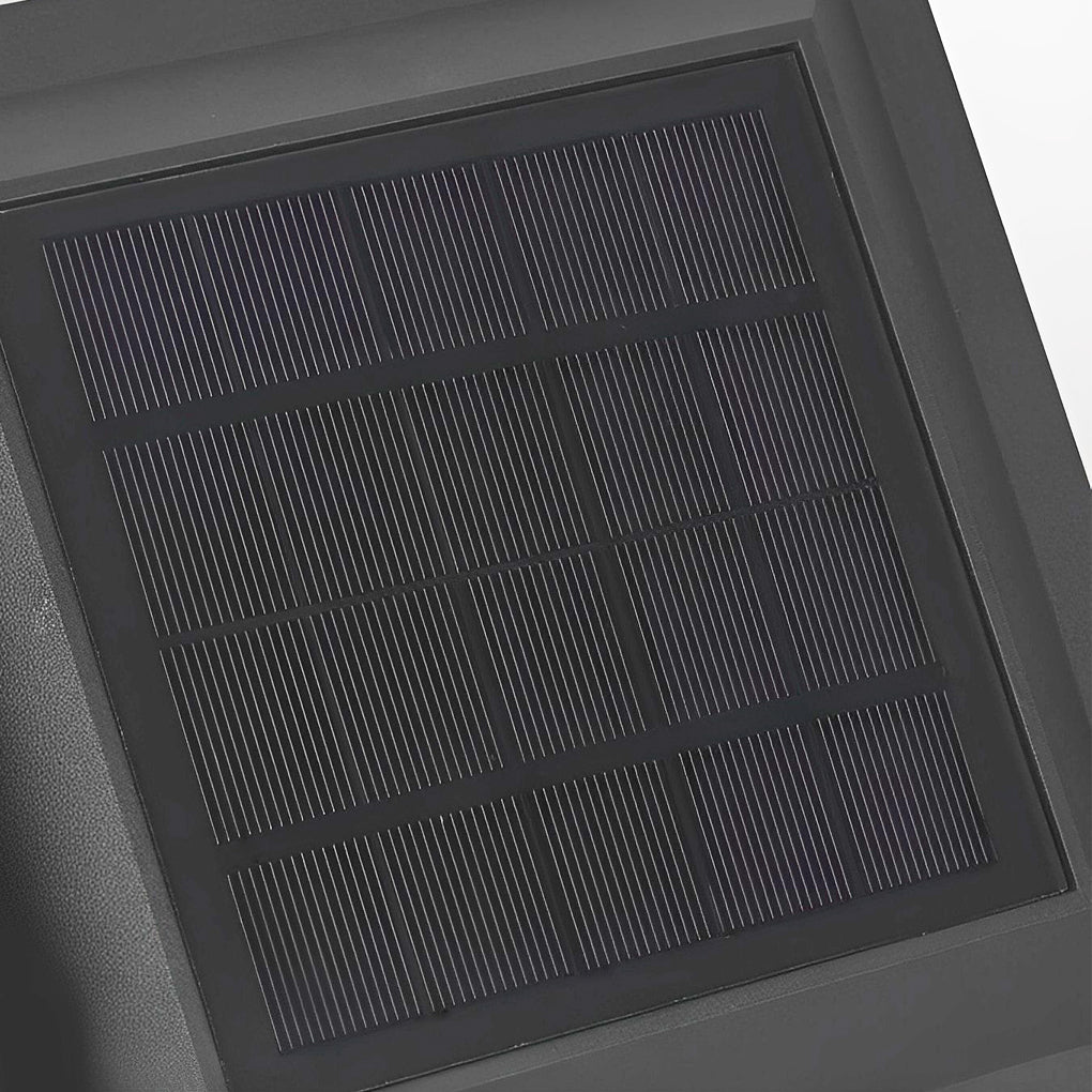 Modern Black Solar Fence Post Light — Die-Cast Aluminum, 3-Step Color Dimming, IP Weatherproof