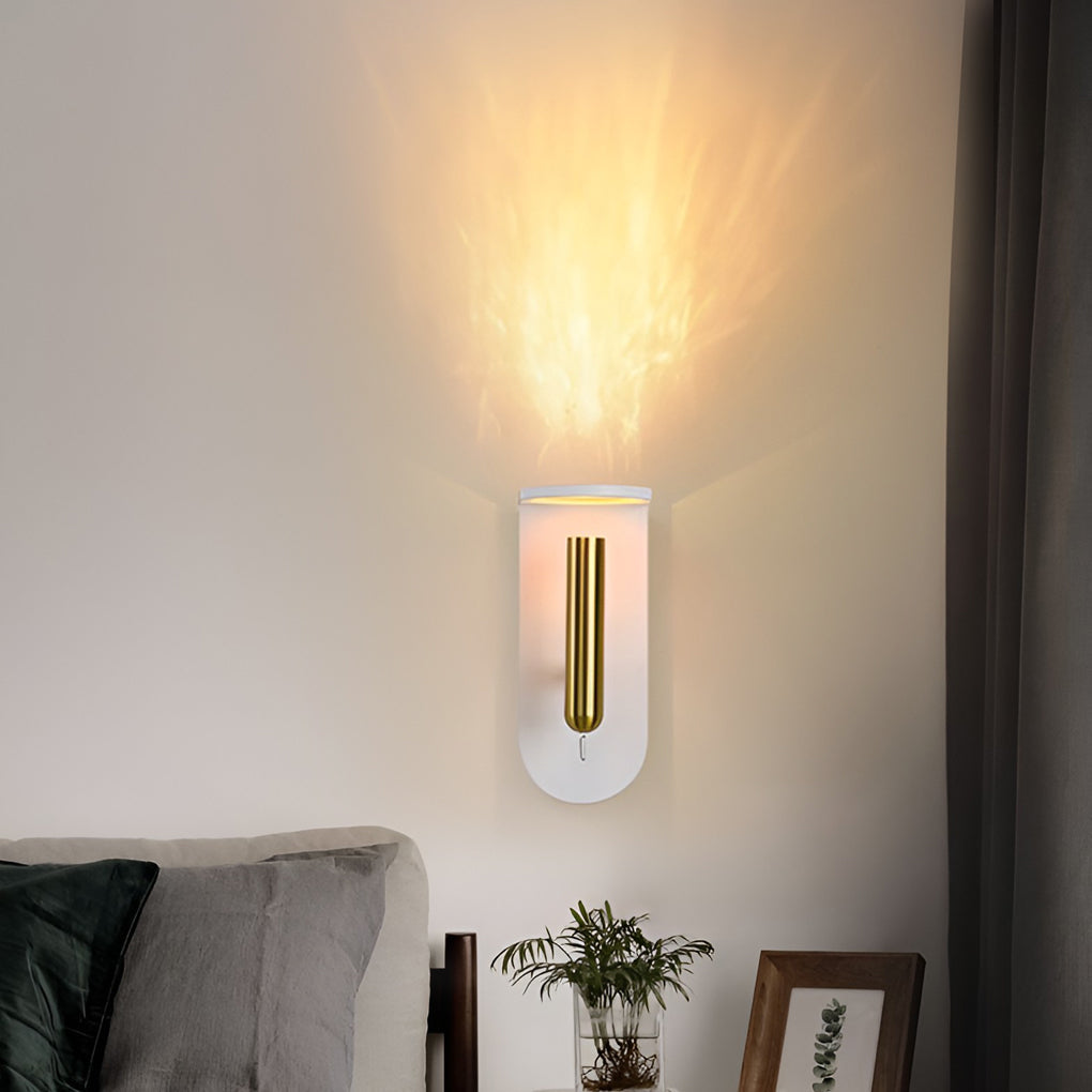 Flame Effect Uplight Wall Sconce — Aluminum & Acrylic, 3W LED, 350° Adjustable, 3000K/4000K