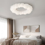 Bubble Cloud LED Flush Mount — Iron & PE, 19.3" Diameter, 72W Stepless Dimming, Remote Control