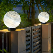 Round Globe Outdoor Fence Post Light — Die-Cast Aluminum & Glass, E27, IP54 Weatherproof, Warm White 3000K