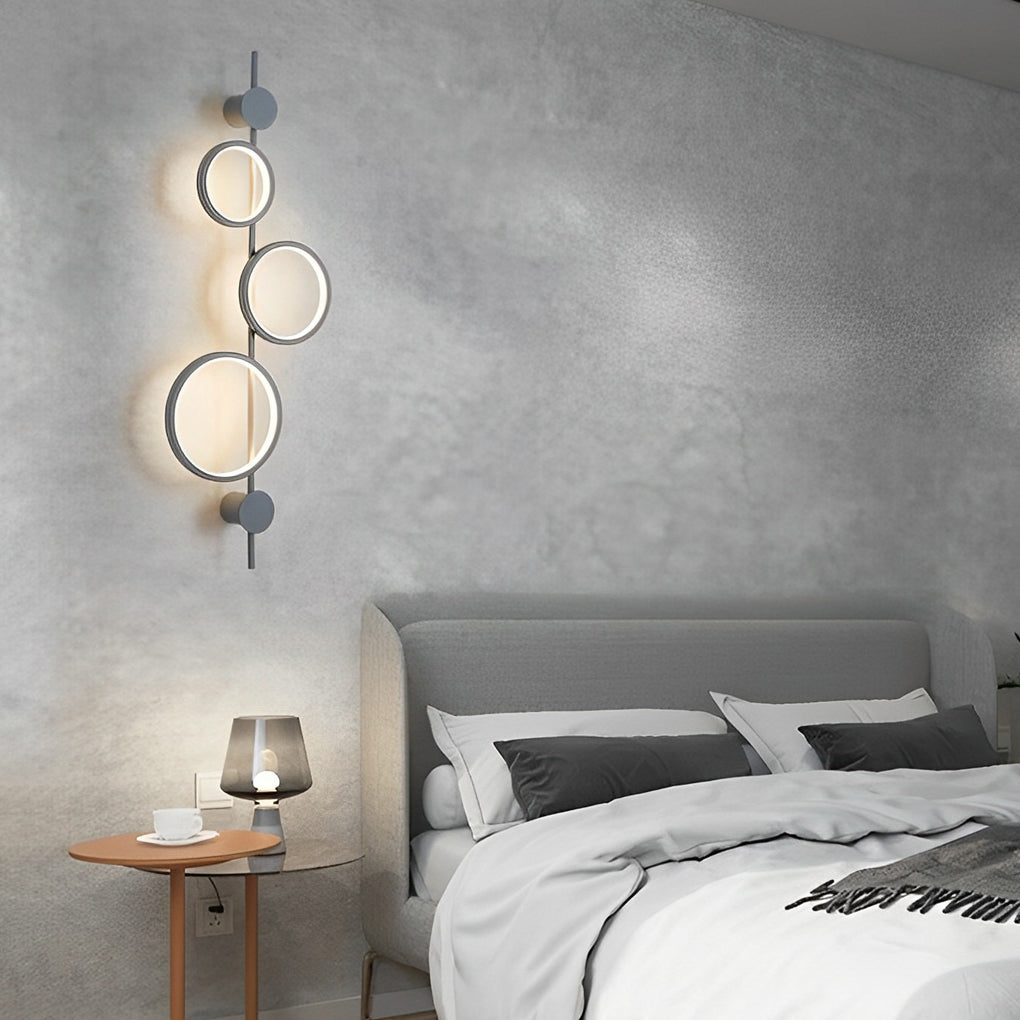 Circular LED Strip Wall Sconce — Black Iron, 37W, 3000K Warm White, 41.7" Wide