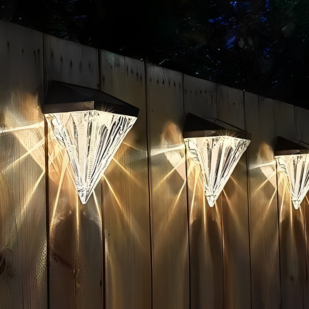 Black Solar Outdoor Wall Sconce, Set of 2 — ABS, LED, 3000K Warm White, IP Waterproof, Auto Dusk-to-Dawn