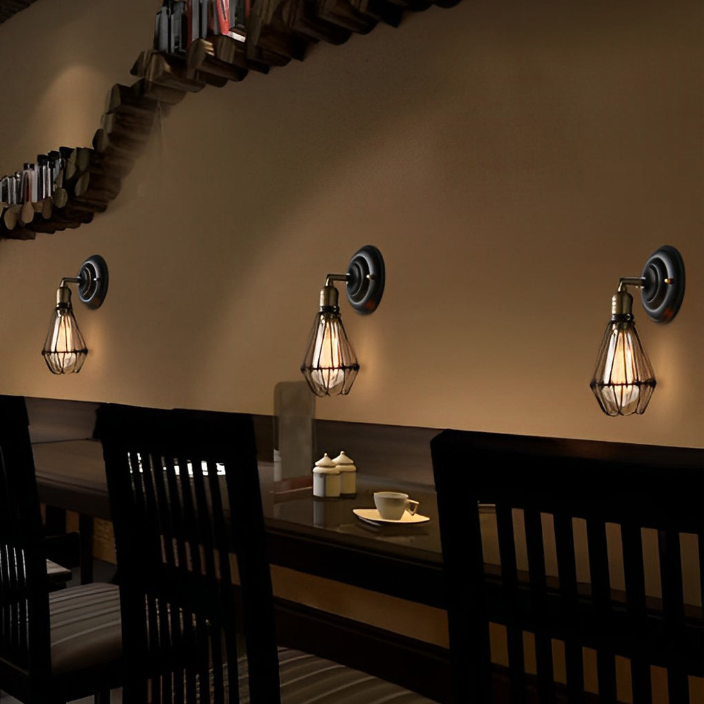 Adjustable Industrial Retro Wall Sconce — Black Iron, E27, Up/Down Directional, 7" × 11"