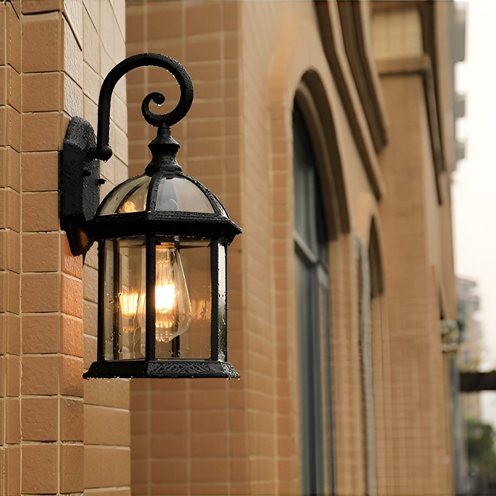 Vintage Double-Layer Glass Outdoor Wall Sconce — Die-Cast Aluminum, E27, IP-Rated Weatherproof
