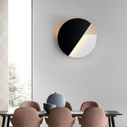 350° Rotatable LED Wall Sconce — Black ABS and Acrylic, 10W Warm White, 9" Minimalist