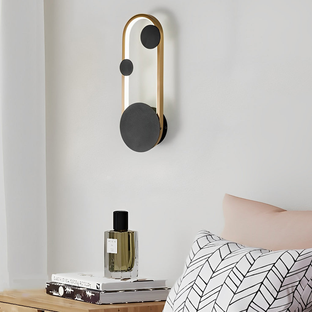 Round LED Wall Sconce — Iron and Acrylic, 15W, Three-Step Dimming (3000K/4500K/6000K)