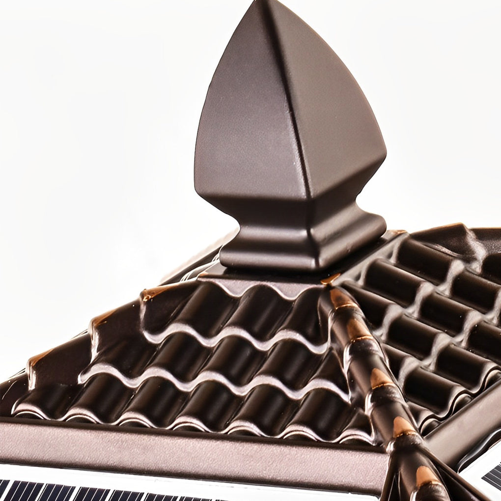 Modern Brown Aluminum Solar Fence Post Lights - Retro Waterproof Design