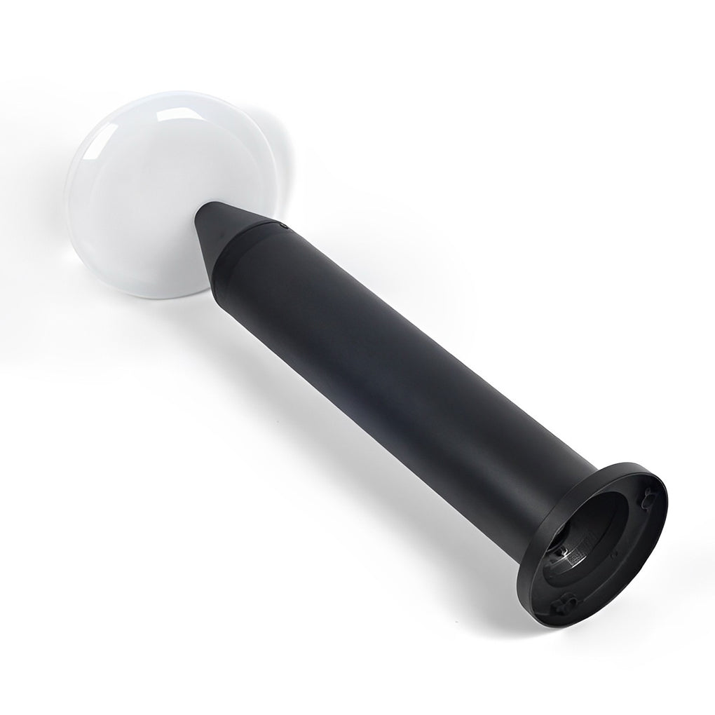 Mushroom Outdoor Bollard Path Light — Black Aluminum & Acrylic, 12W LED, 45° Beam, IP65, 85–265V, 16"–39" Heights