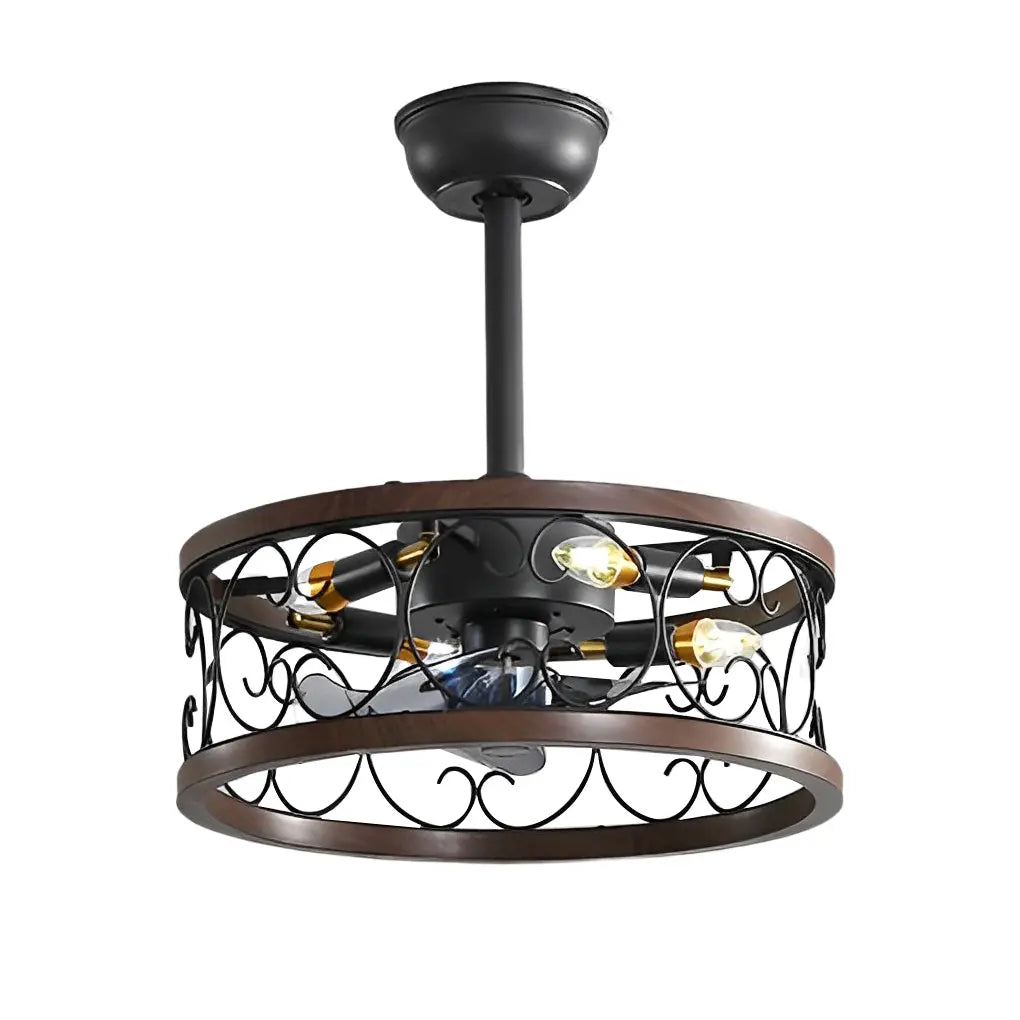 Bladeless Ceiling Fan with Remote Control: Retro Design, Three-Step Dimming, and Silent Operation Luxe