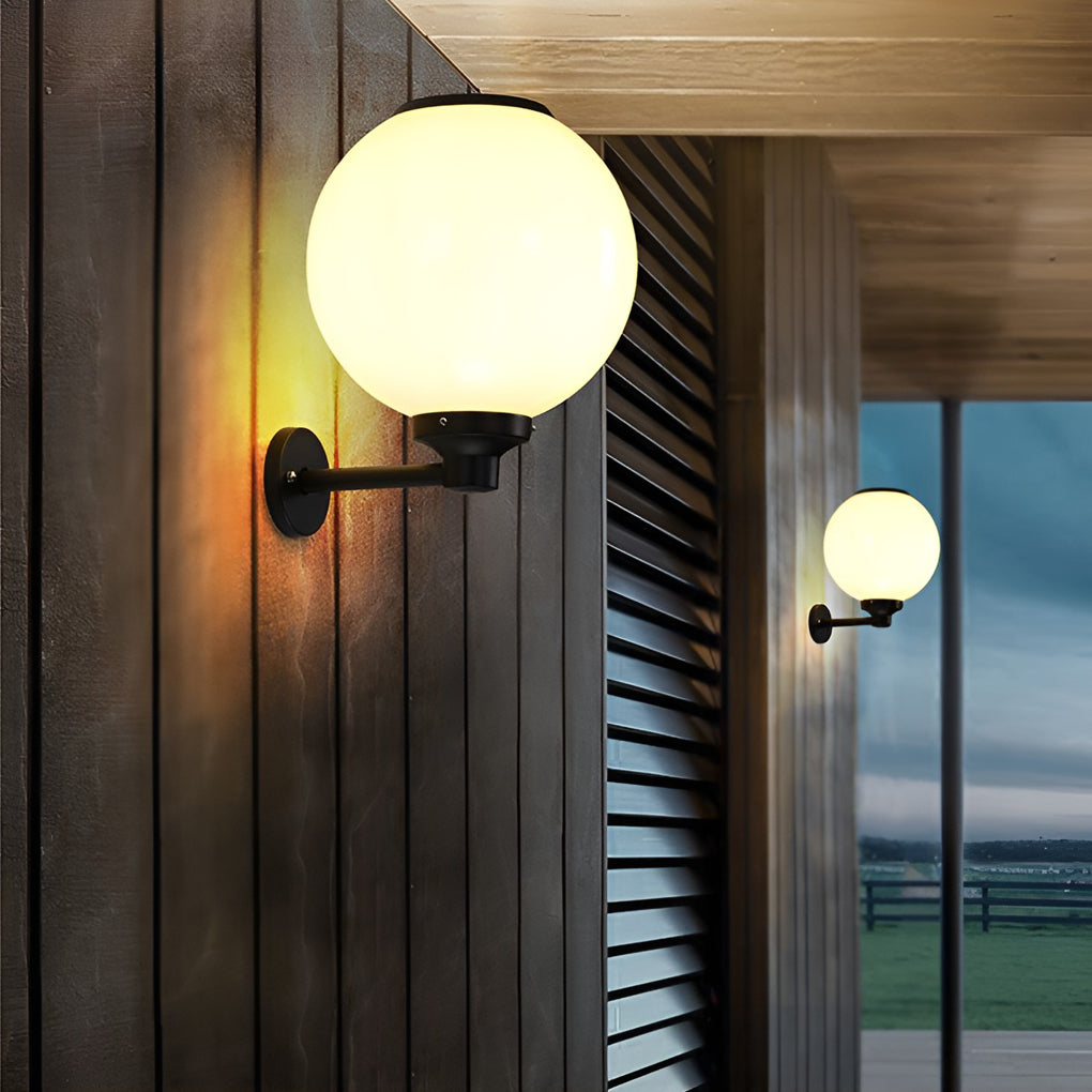 Modern Round Solar Outdoor Wall Sconce — Die-Cast Aluminum, Three-Step Dimming (3000K / 4500K / 6000K), IP-Rated Weatherproof