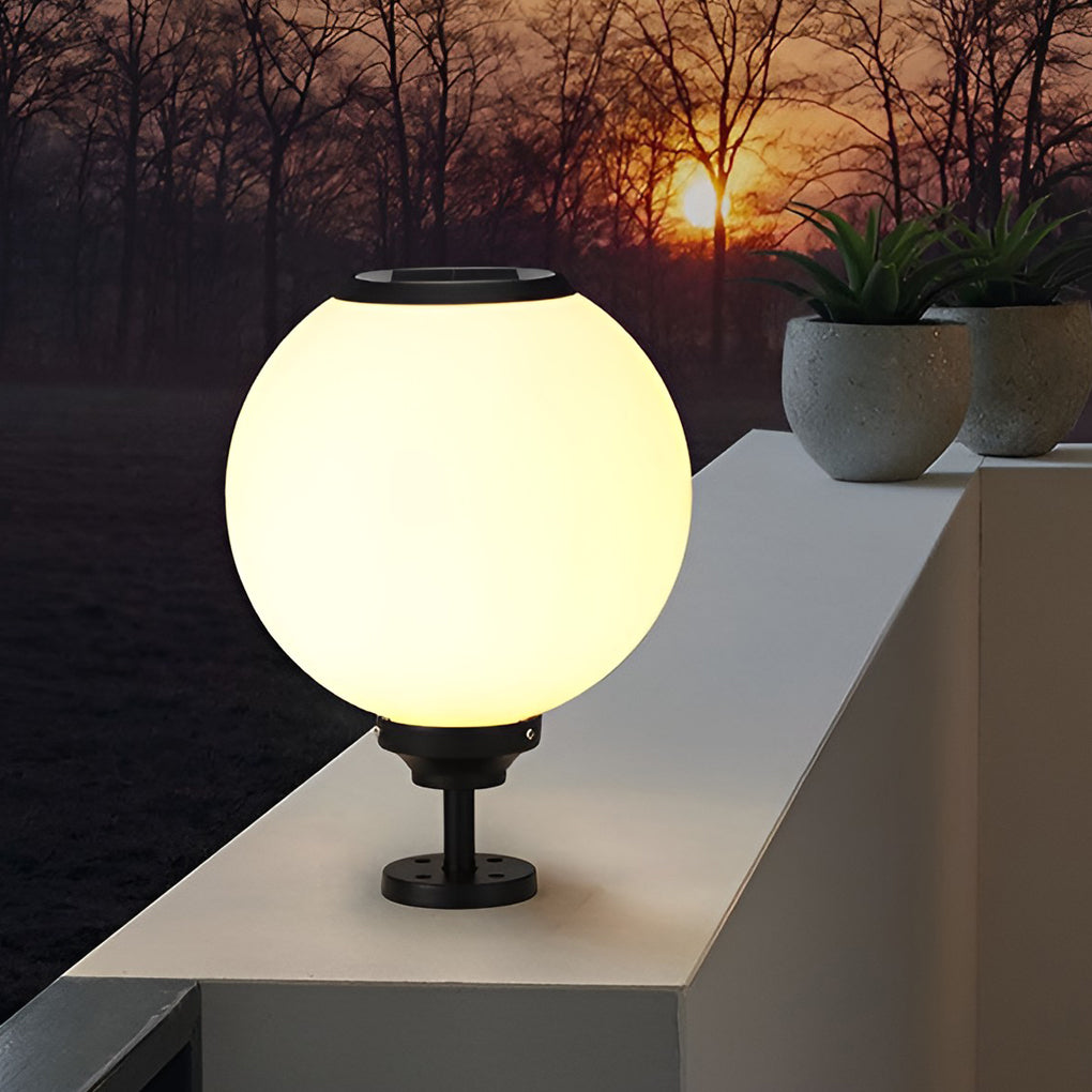 Ball Solar Post Cap Pillar Light — Die-Cast Aluminum, LED, Three-Step Dimming (3000K / 4500K / 6000K), Waterproof