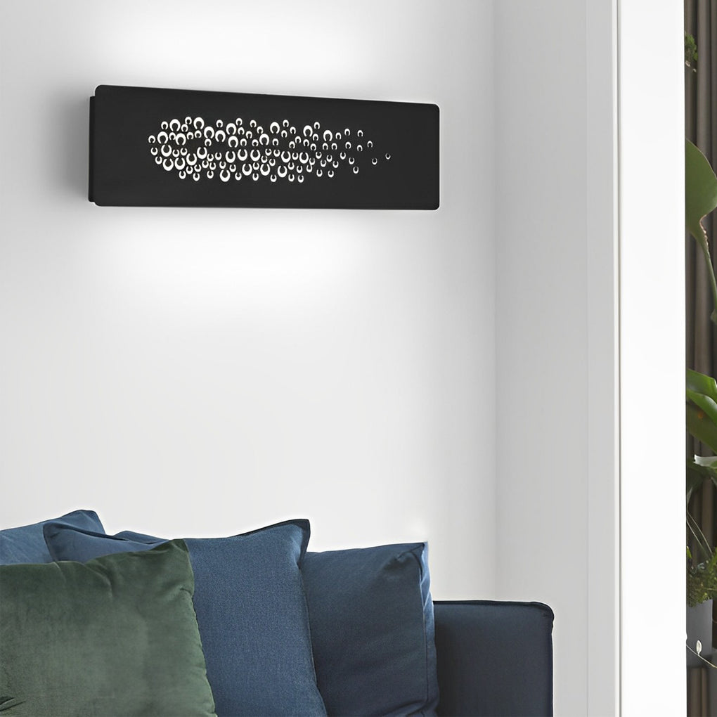 Rectangular Hollow LED Wall Sconce — Black or White Iron & Acrylic, 8W, 4500K, 12" x 4"