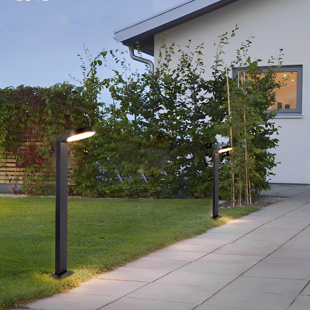 Modern Minimalist LED Bollard Light — Matte Black Aluminum, 12W, 3000K / 6000K, 31" H