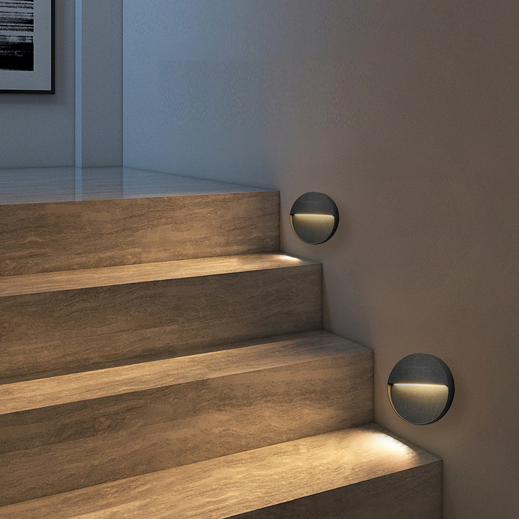 round waterproof outdoor stair lights creative wall sconces for steps and stairways