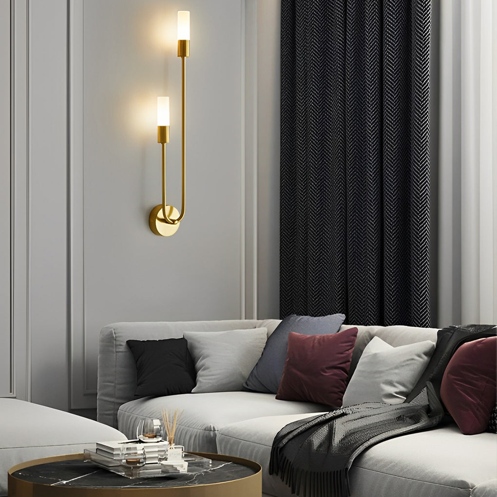 Minimalist Linear Wall Sconce — Iron and Acrylic, 2-Light G9, 4W Warm White, Black or Gold