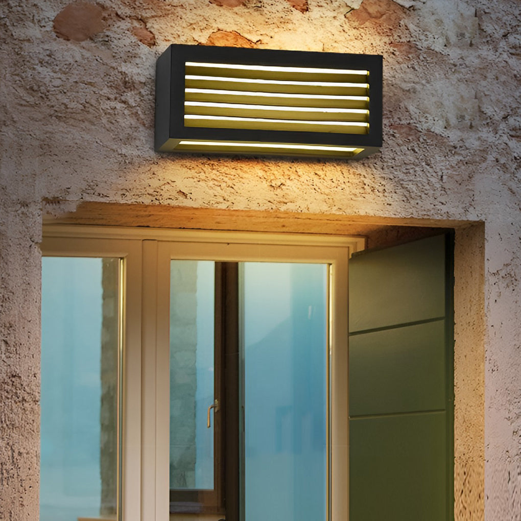 Modern Rectangular Outdoor Wall Sconce — Black Die-Cast Aluminum, 12W LED, Waterproof