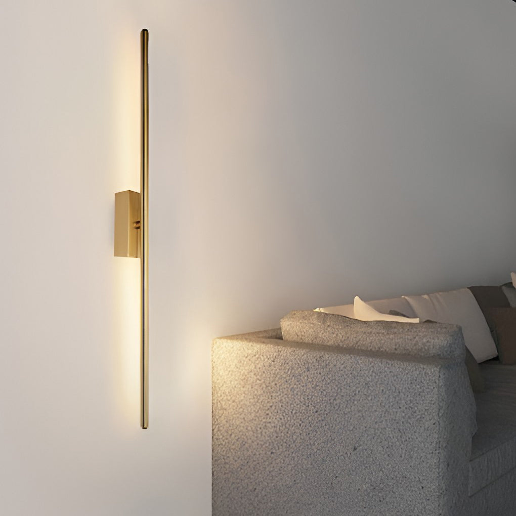 Linear LED Wall Sconce — Electroplated Iron, Black or Gold, 24"/31"/39" Modern