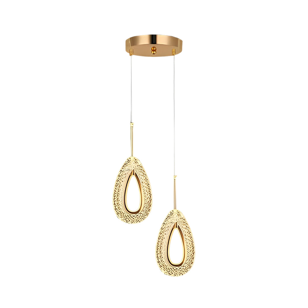 Modern Minimalist Pendant Light — Aluminum & Acrylic, Circle / Oval / Water Drop, Three-Step Dimming, 1- or 2-Light