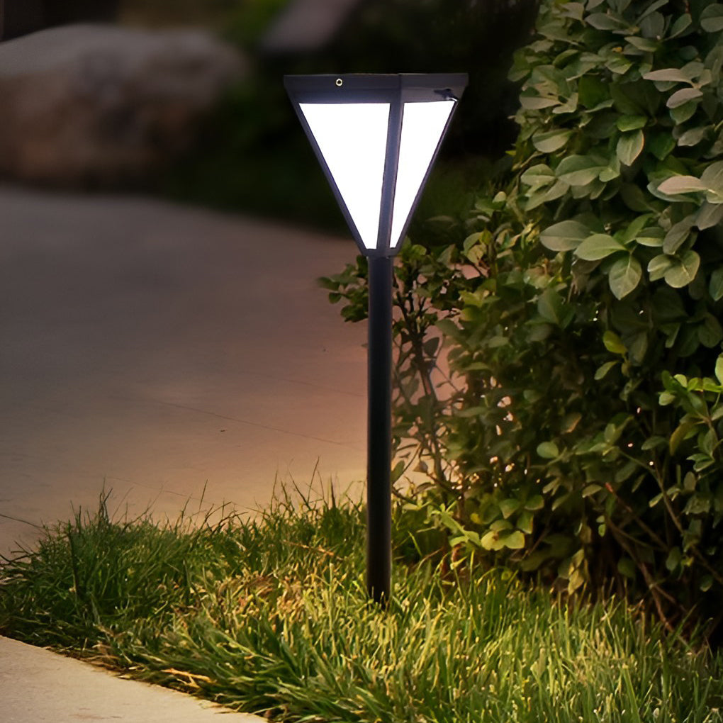 Sleek Solar LED Pathway Post Light — Black Metal, Acrylic Shade, 2.6W, 6" Wide, 30" Height
