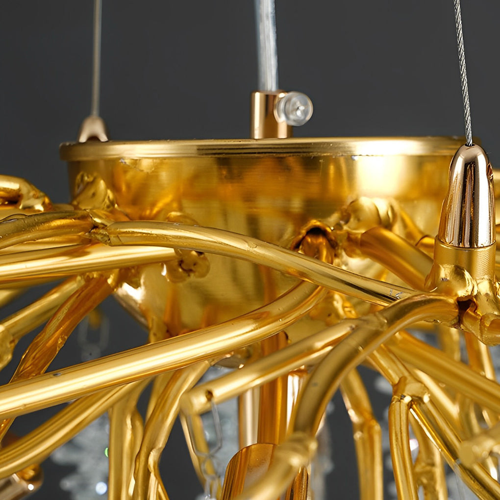 Branching Crystal Chandelier — Aluminum, G9, 3-Step Dimming (3000K/4500K/6000K), 8- or 10-Light