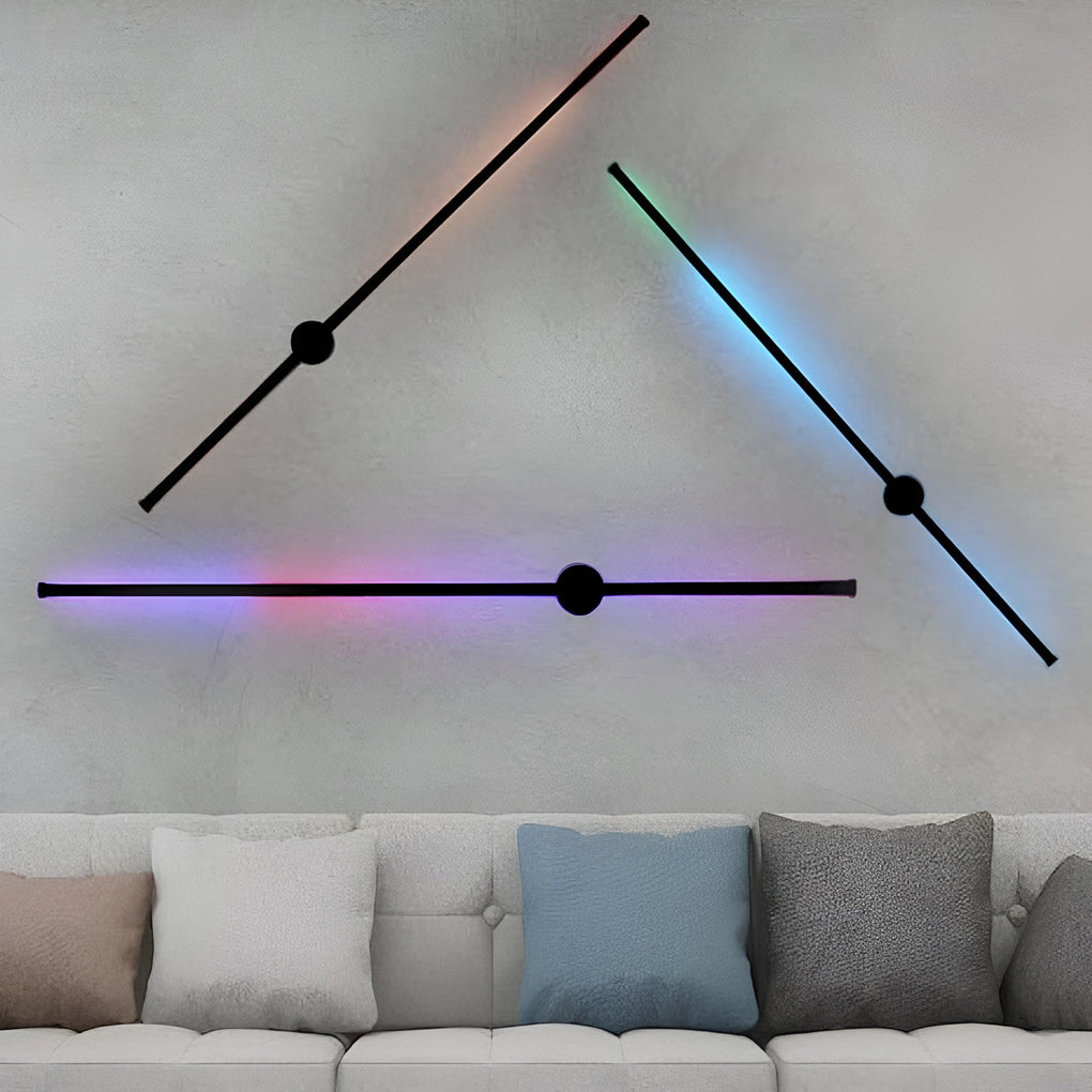 RGB LED Linear Wall Sconce — PC Shade, Remote Control, Hardwired, 110–220V, Modern Minimalist