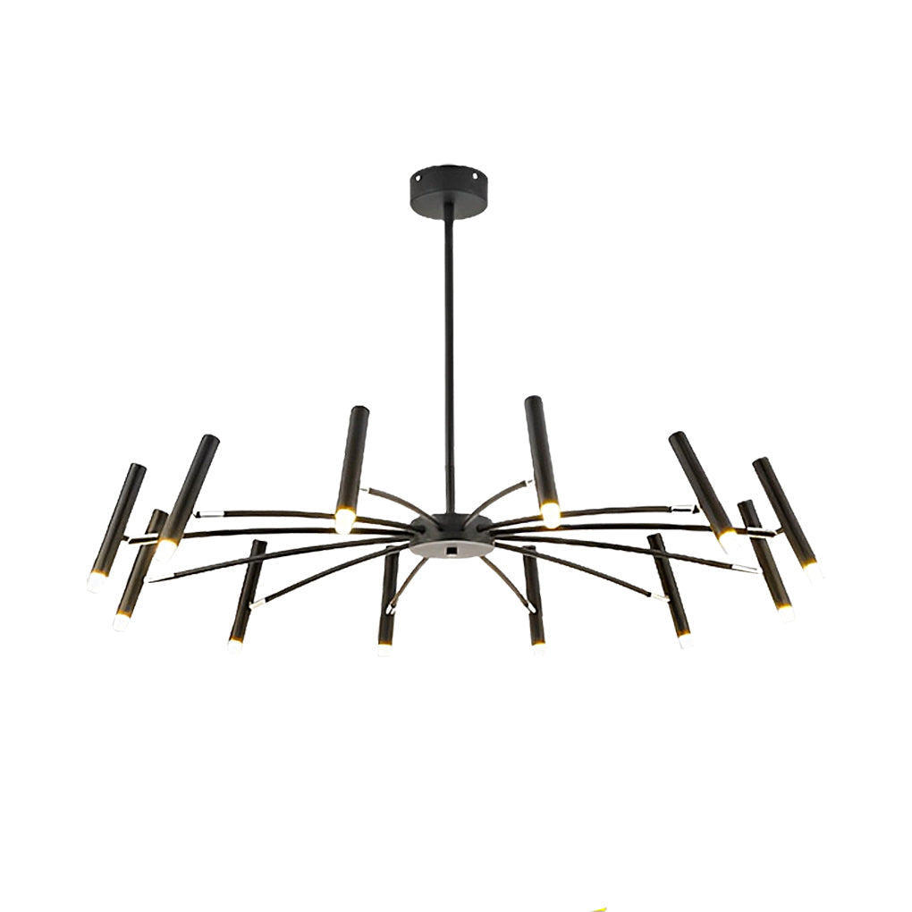 Minimalist Adjustable Metal Chandelier — G9 LED, Three-Step Dimming, 3000K/4500K/6000K, 180° Rotatable Head, Black or White