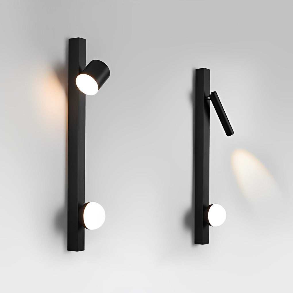 Minimalist Adjustable Wall Spotlight — Black Electroplated Aluminum & Iron, LED 5W+3W, 3000K / 6000K