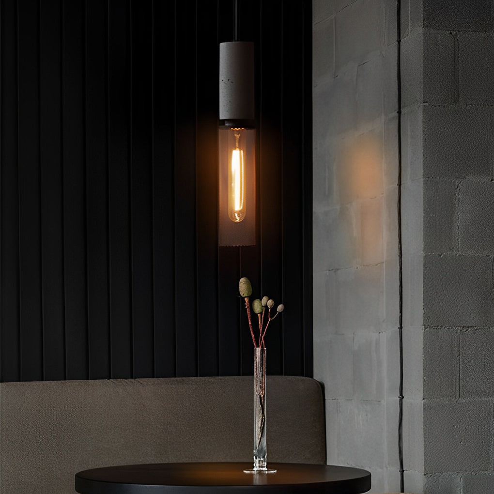Industrial Cage Pendant — Concrete and Iron, Black, E27, 3000K Warm White