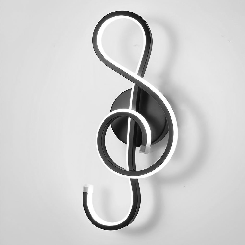 Musical Note LED Wall Sconce — Aluminum, Electroplated, Warm White / Daylight, 6.7" × 14.2"