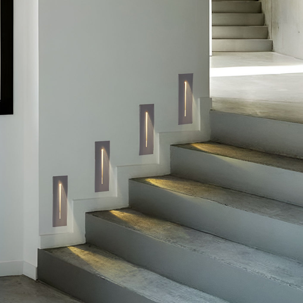 Industrial Rectangle LED Step & Stair Light — Die-Cast Aluminum, Black, 3W, IP65 Weatherproof