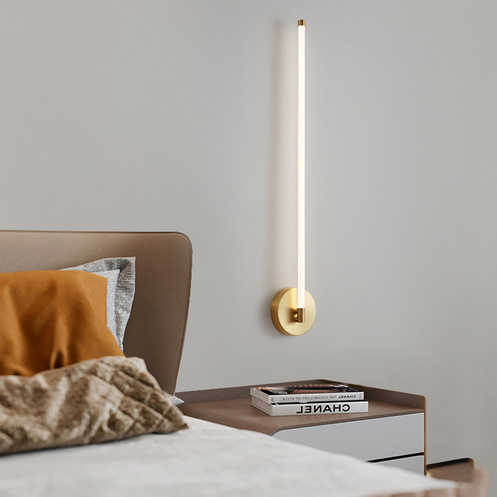Modern Circular-Strip LED Wall Sconce — Copper & Acrylic, Three-Step Dimming (3000K/4500K/6000K), 16"/24"/31"