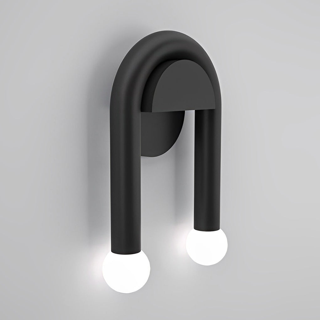 Modern Industrial 2-Light Wall Sconce — Black Iron and Glass, G4, Warm White 3000K