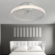 Modern Bladeless Ceiling Fan with Remote: Round Inverter, Mute, LED, and Dimmable Features Luxe