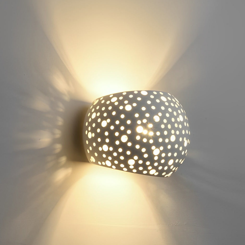 Round Hollow Up/Down Wall Sconce — Gypsum, White, LED, 3000K / 6000K