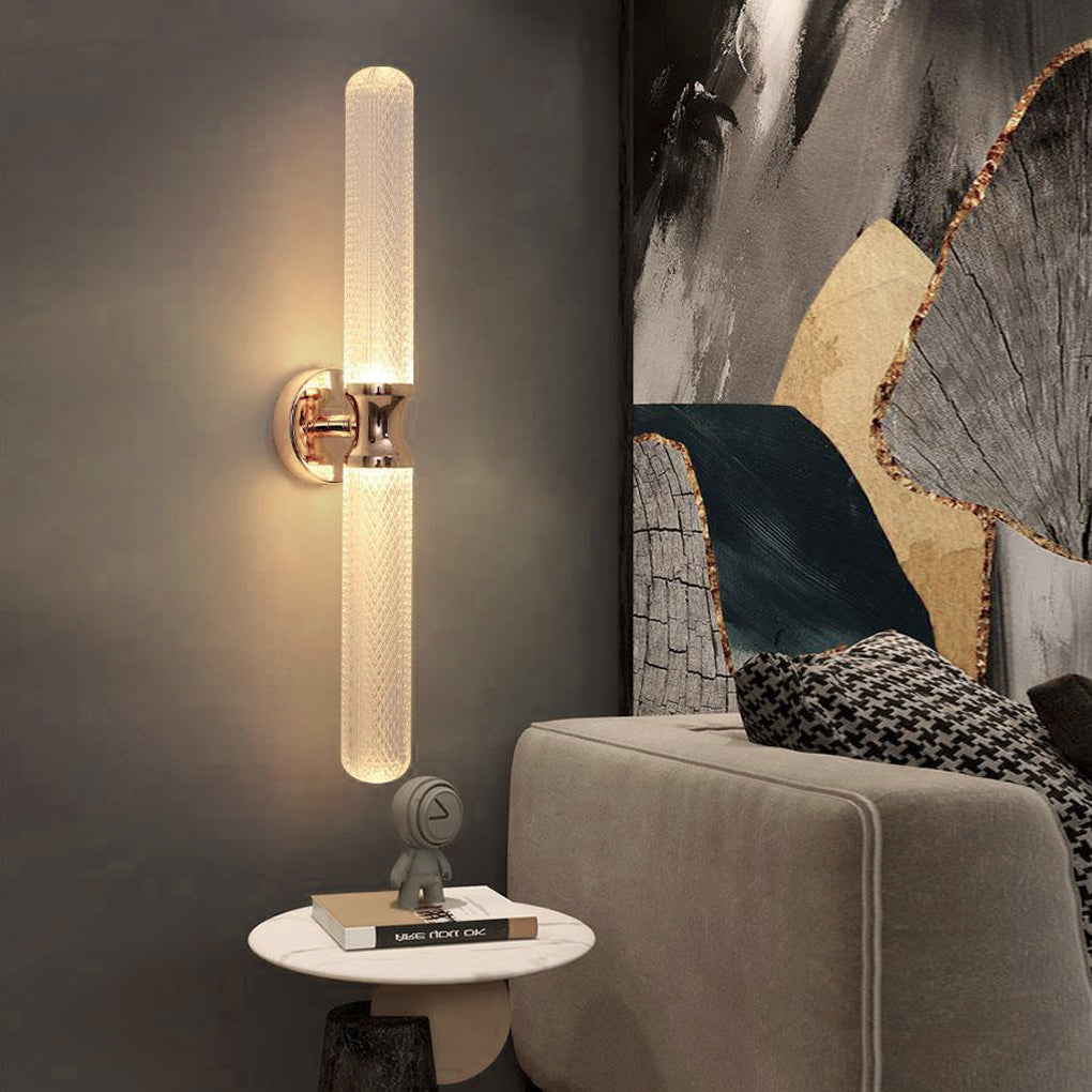 Modern Minimalist Up/Down Wall Sconce — Acrylic & Hardware, LED 8W, Three-Step Dimming, 3000K/4000K/6000K