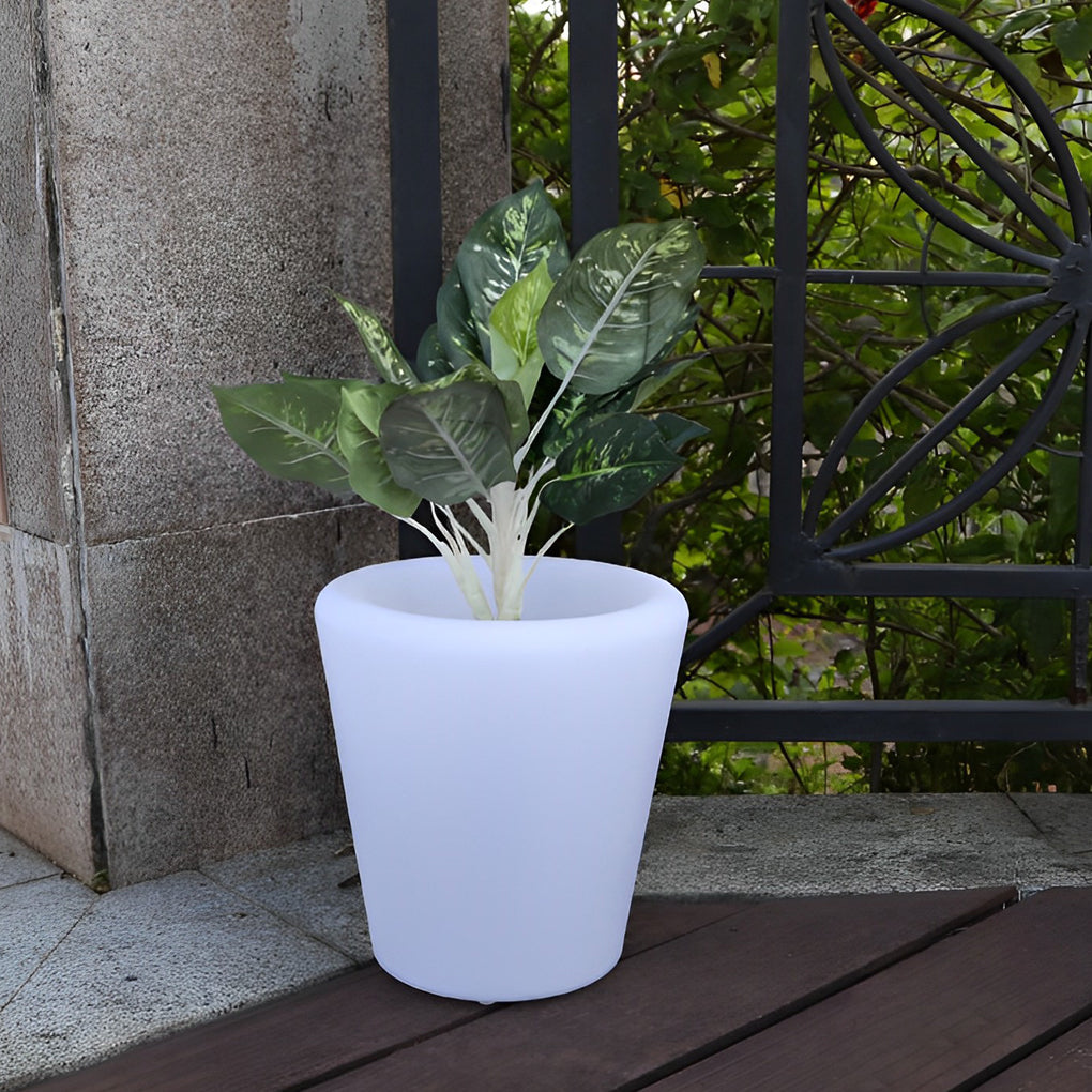 Luminous Flowerpot Light — PE, RGB LED, IP65, Rechargeable / Solar / Hardwired, Remote Control, 11" Dia.
