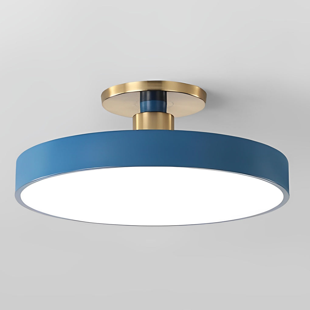 Circular LED Semi-Flush Mount Ceiling Light — Acrylic & Metal, 28W, 3000K/4000K/5000K, 16" Diameter
