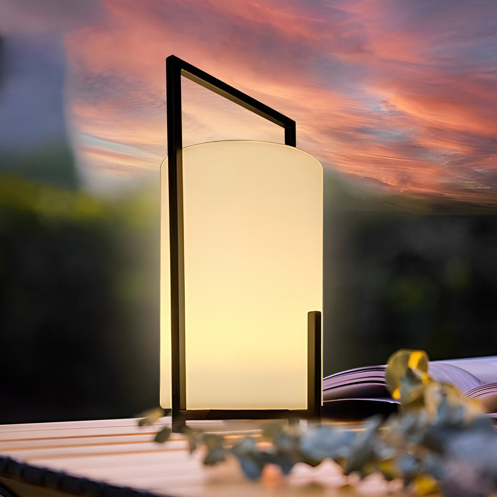 RGB Solar Outdoor Portable Lantern — Metal, Rechargeable, Remote Control, IP65 Weatherproof, 7.1" × 13.4"