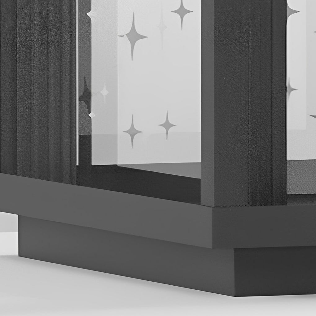 Waterproof Solar LED Fence Post Lamp with Square Crystal Glass Ball