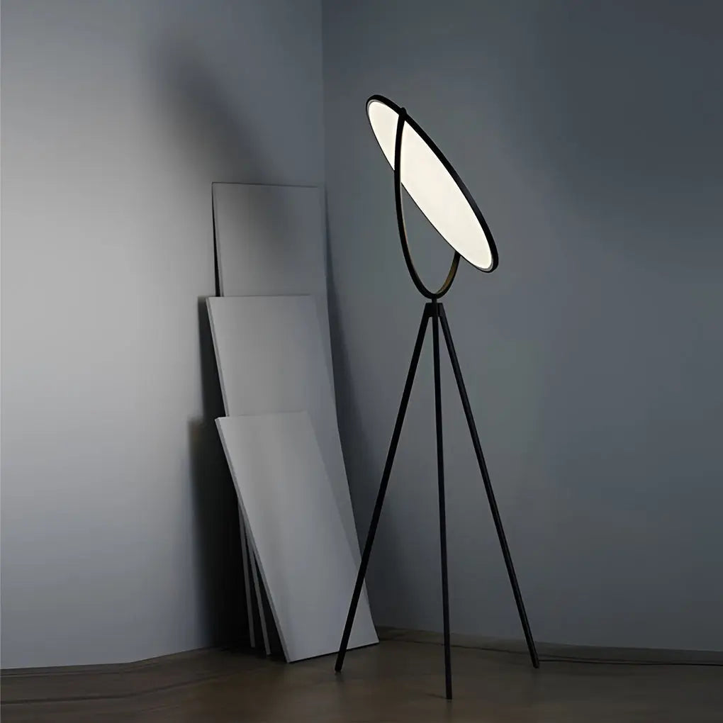 Rotating LED Tripod Floor Lamp with Black Metal Design Luxe