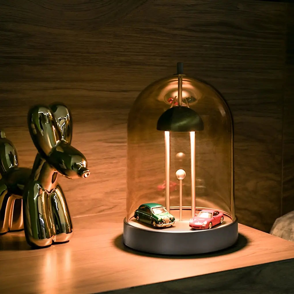 Detachable Dome Ambient Lamp with Smoked Glass Table Design - DIY Luxe